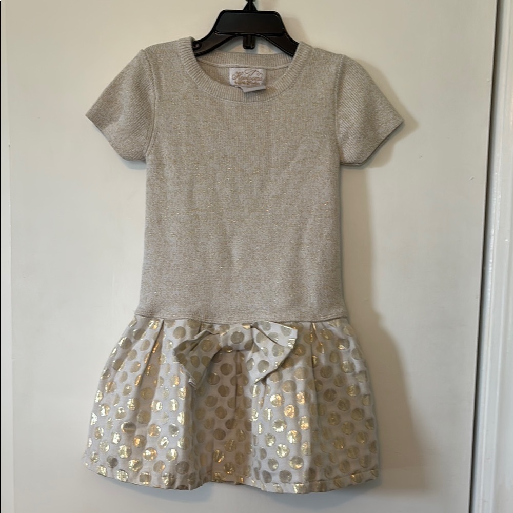 Elegant Heirlooms by Polly Flinders Cream and Gold Kids Dress size 4